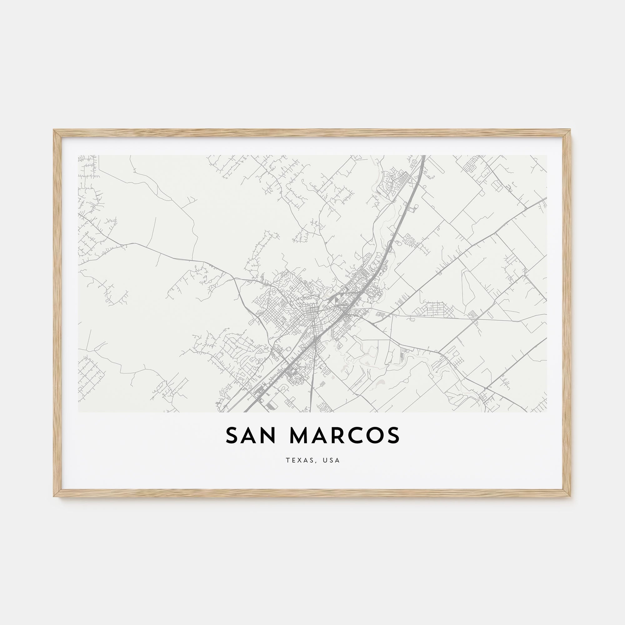 San Marcos Map Landscape Poster