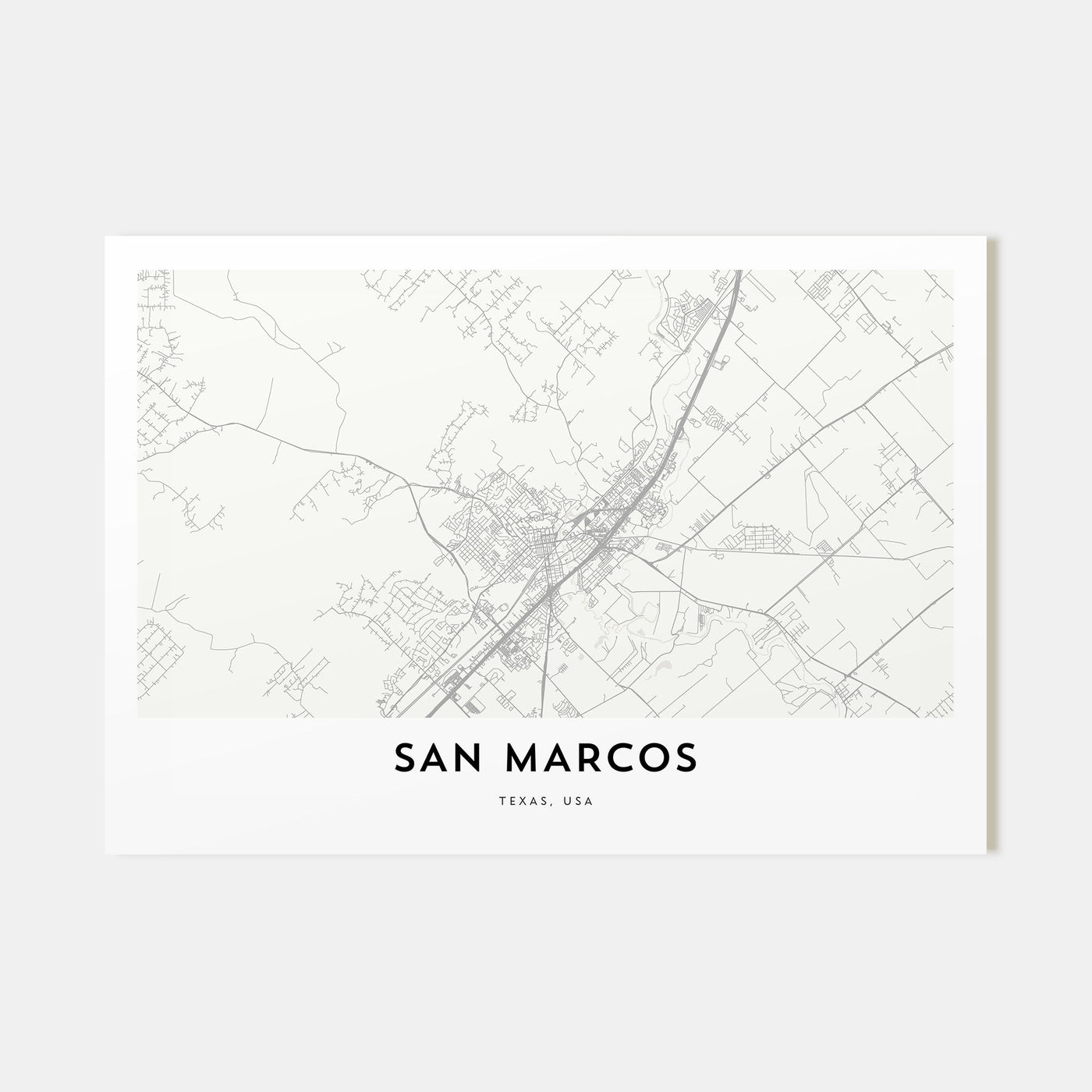 San Marcos Map Landscape Poster