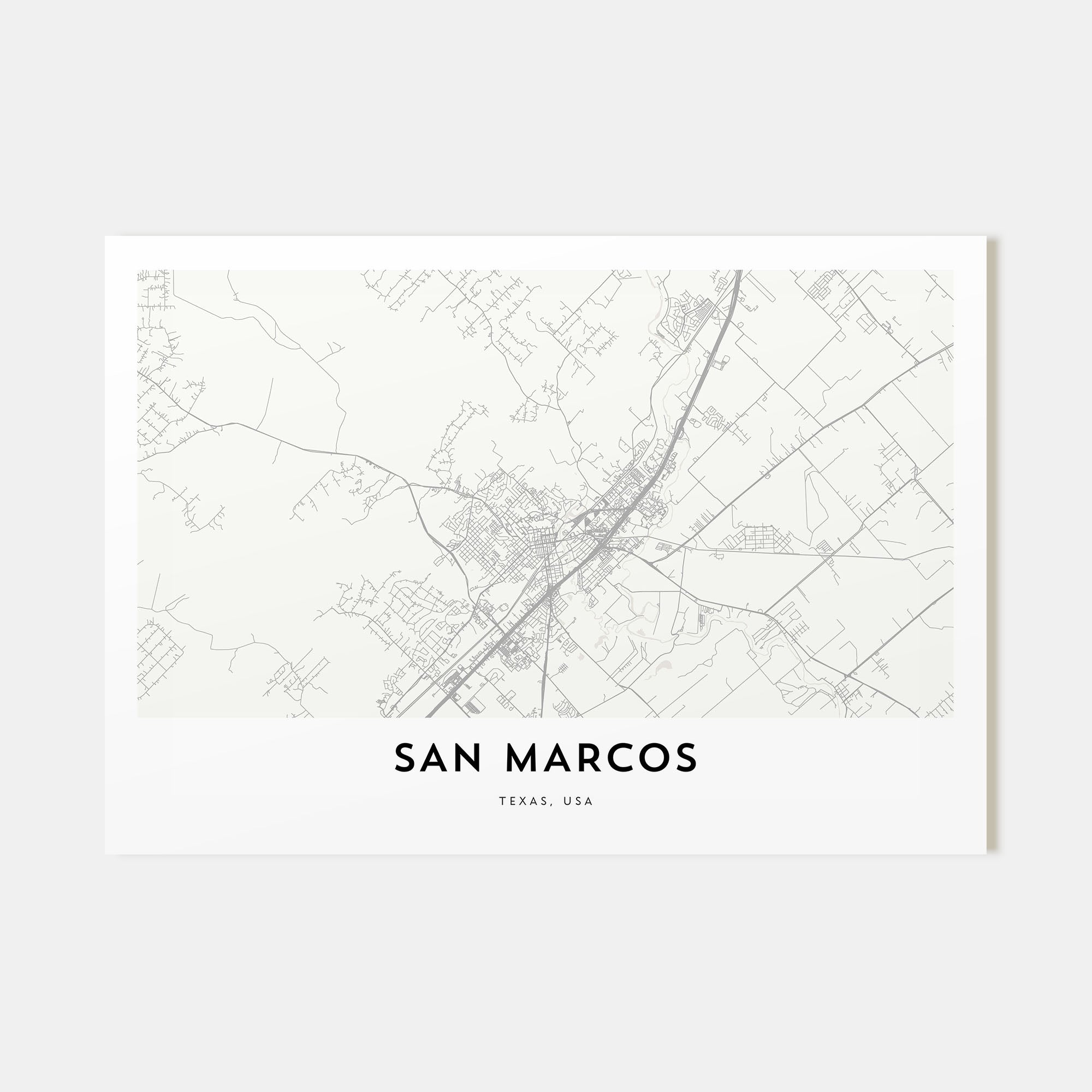 San Marcos Map Landscape Poster