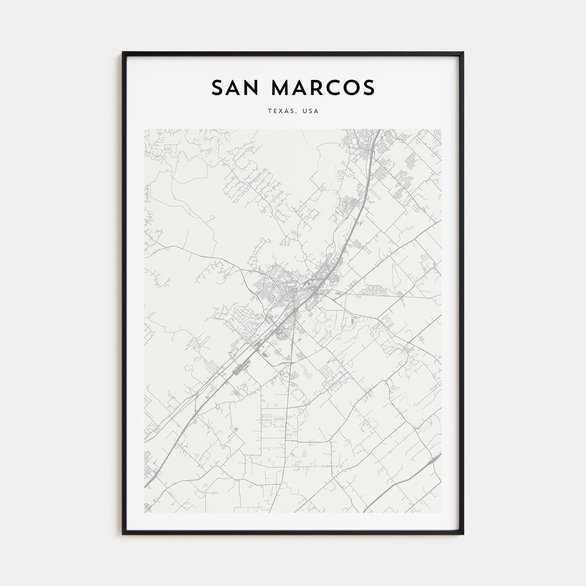 San Marcos Map Portrait Poster