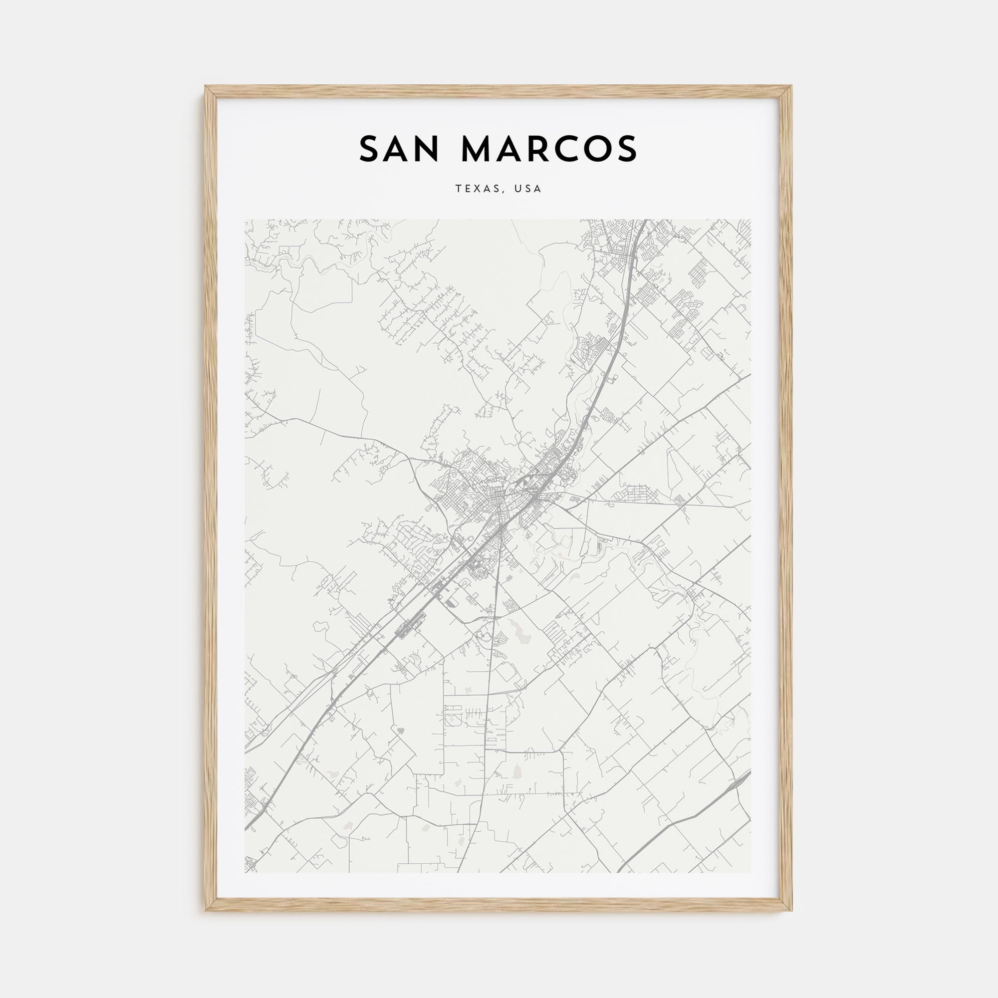 San Marcos Map Portrait Poster