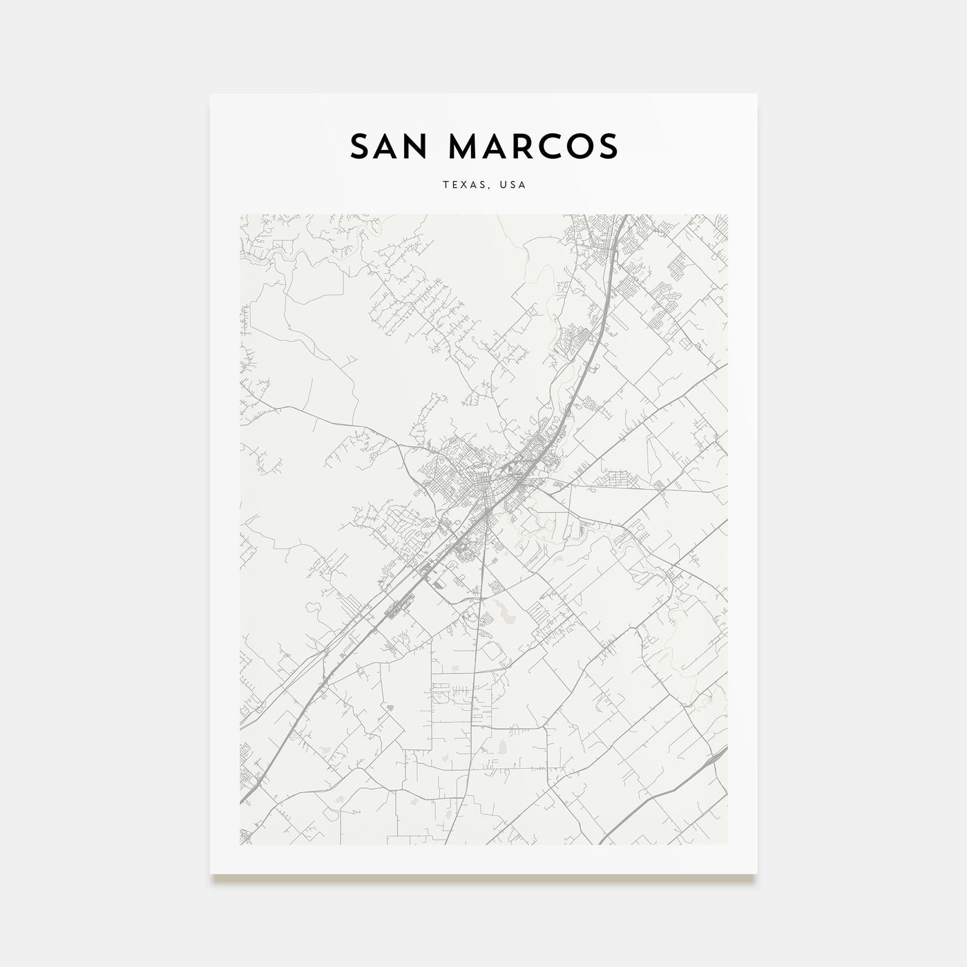 San Marcos Map Portrait Poster