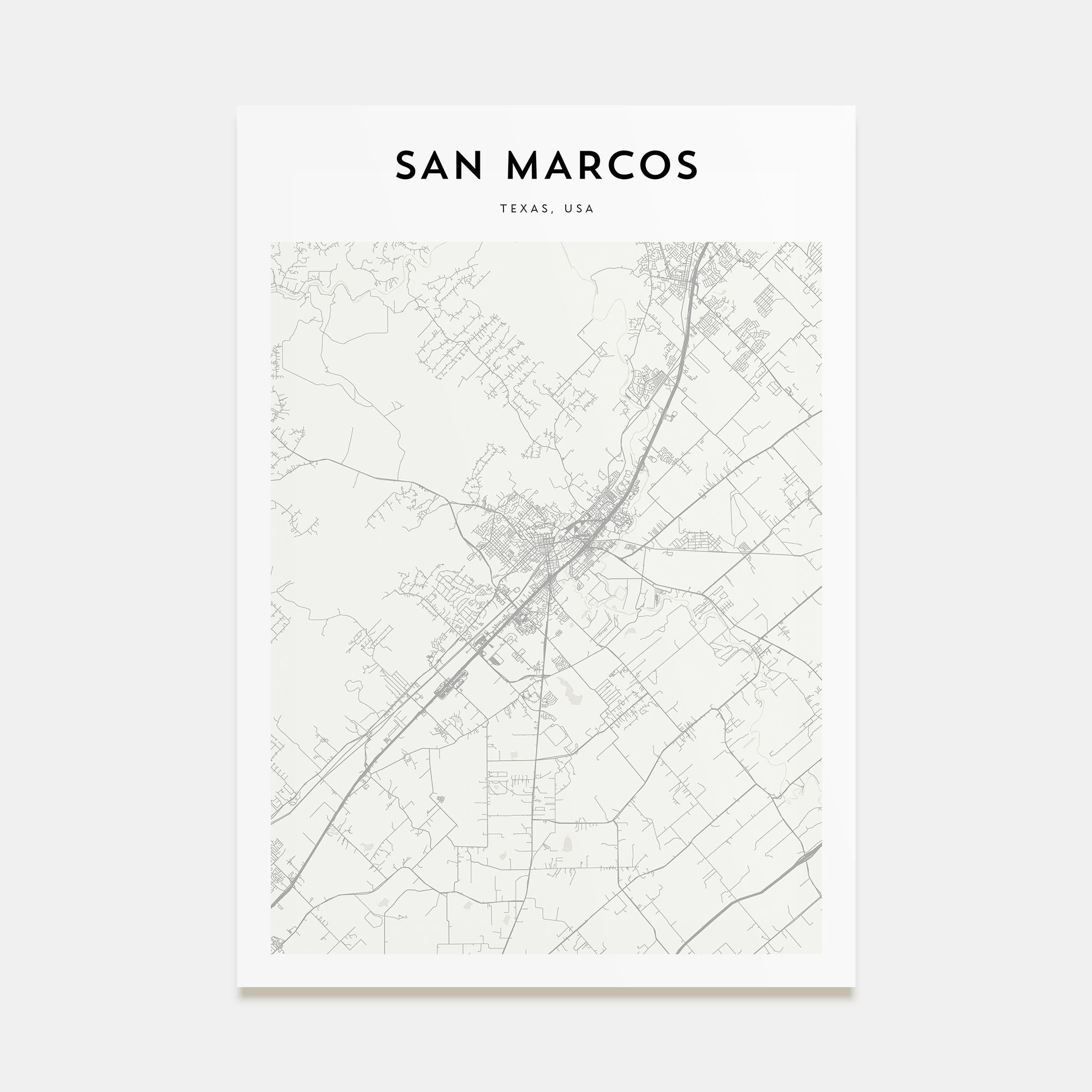 San Marcos Map Portrait Poster