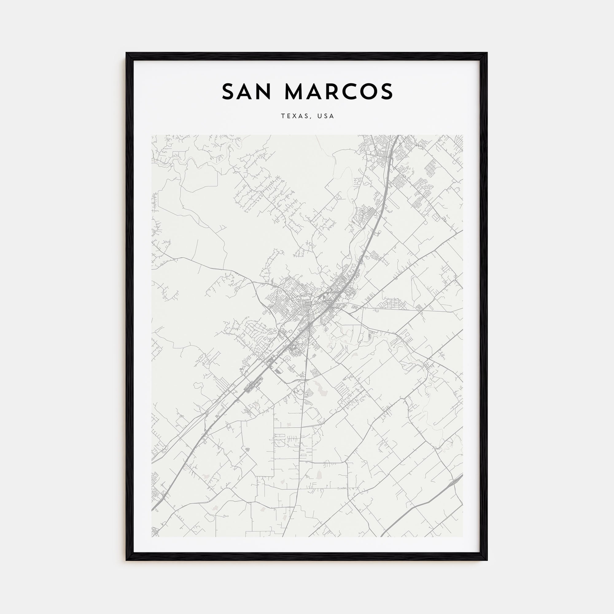 San Marcos Map Portrait Poster