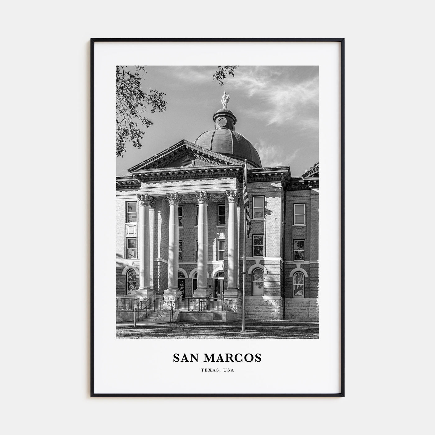 San Marcos Portrait B&W Poster