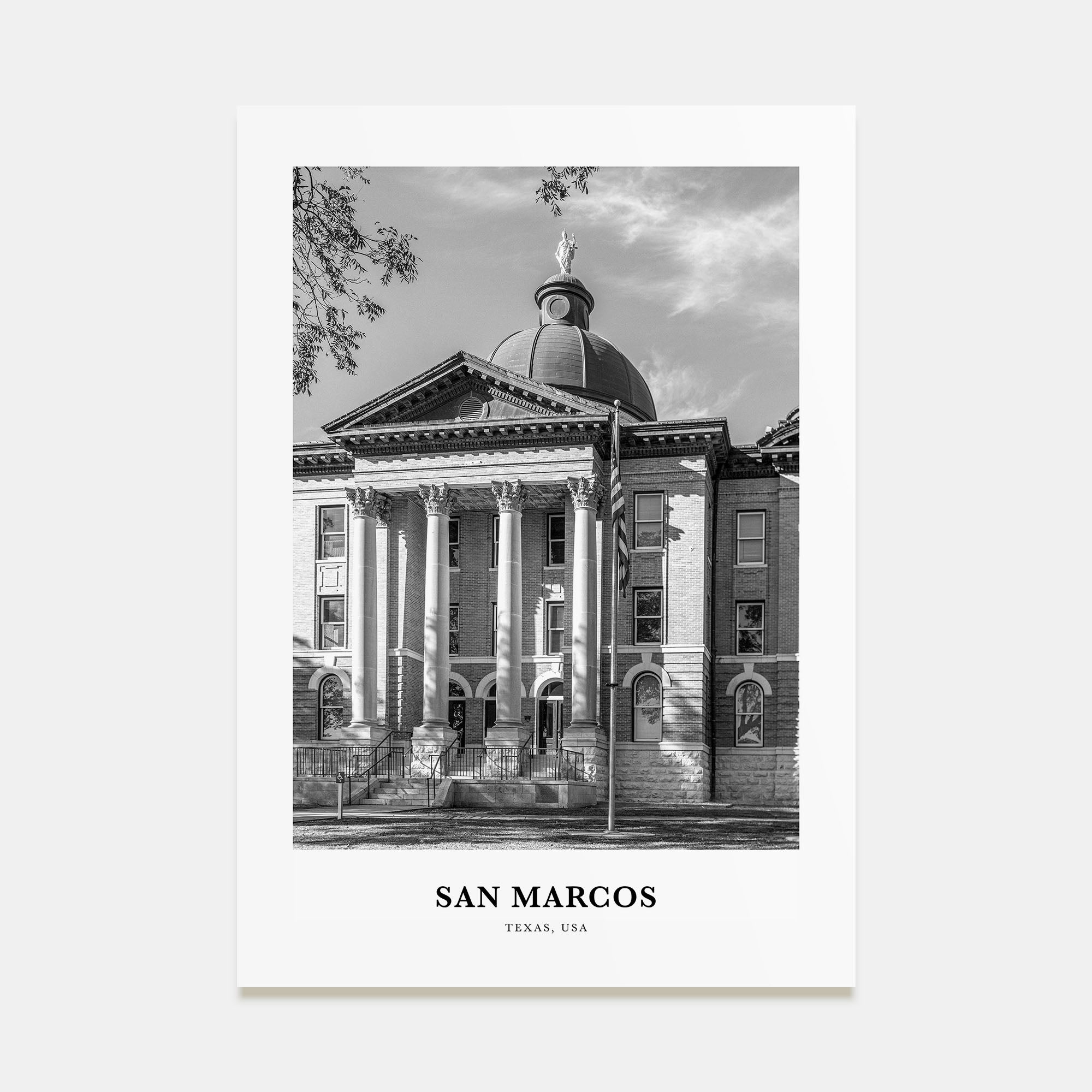 San Marcos Portrait B&W Poster