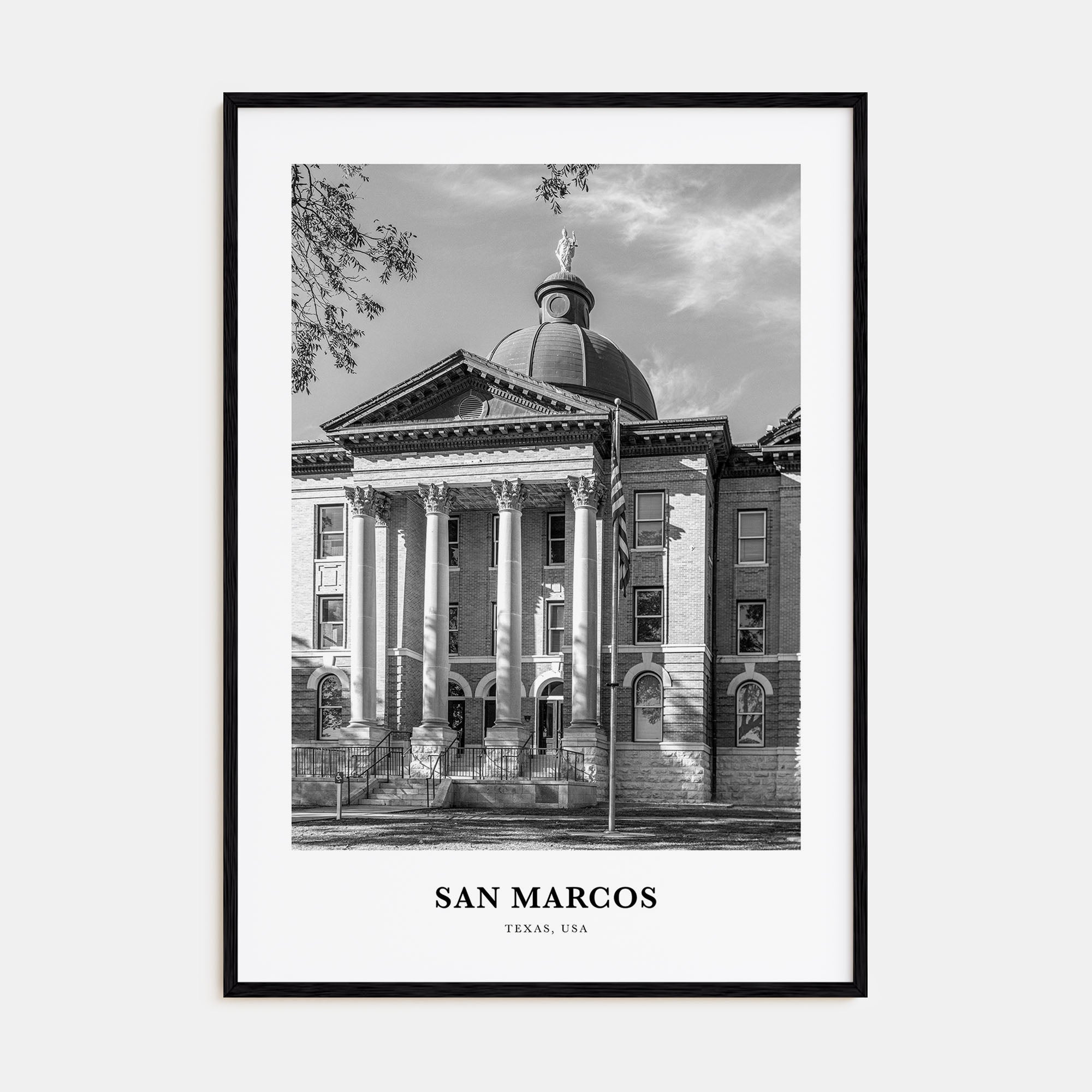 San Marcos Portrait B&W Poster