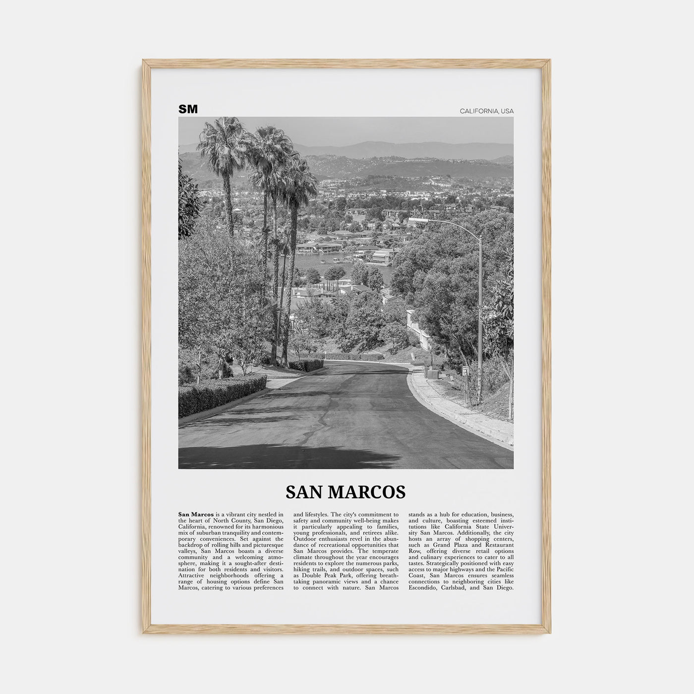San Marcos Travel B&W No 2 Poster