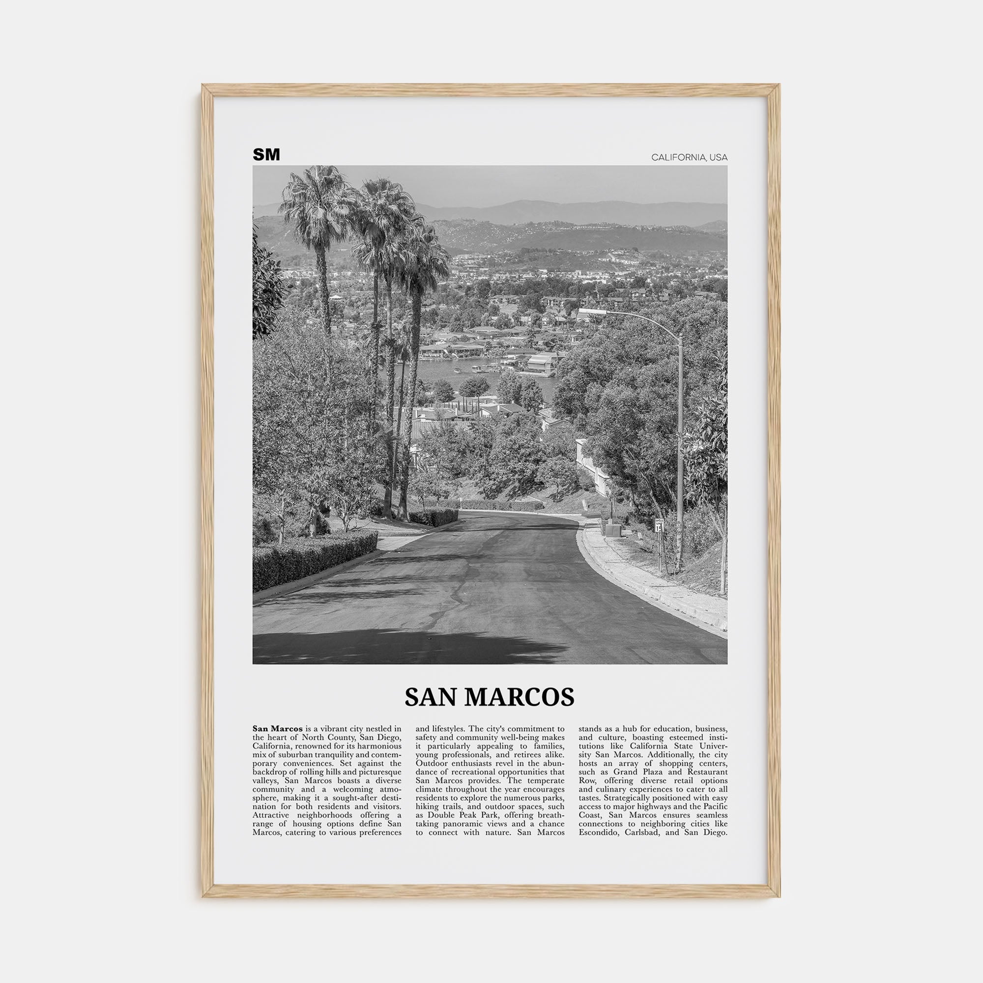 San Marcos Travel B&W No 2 Poster