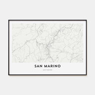 San Marino Map Landscape Poster