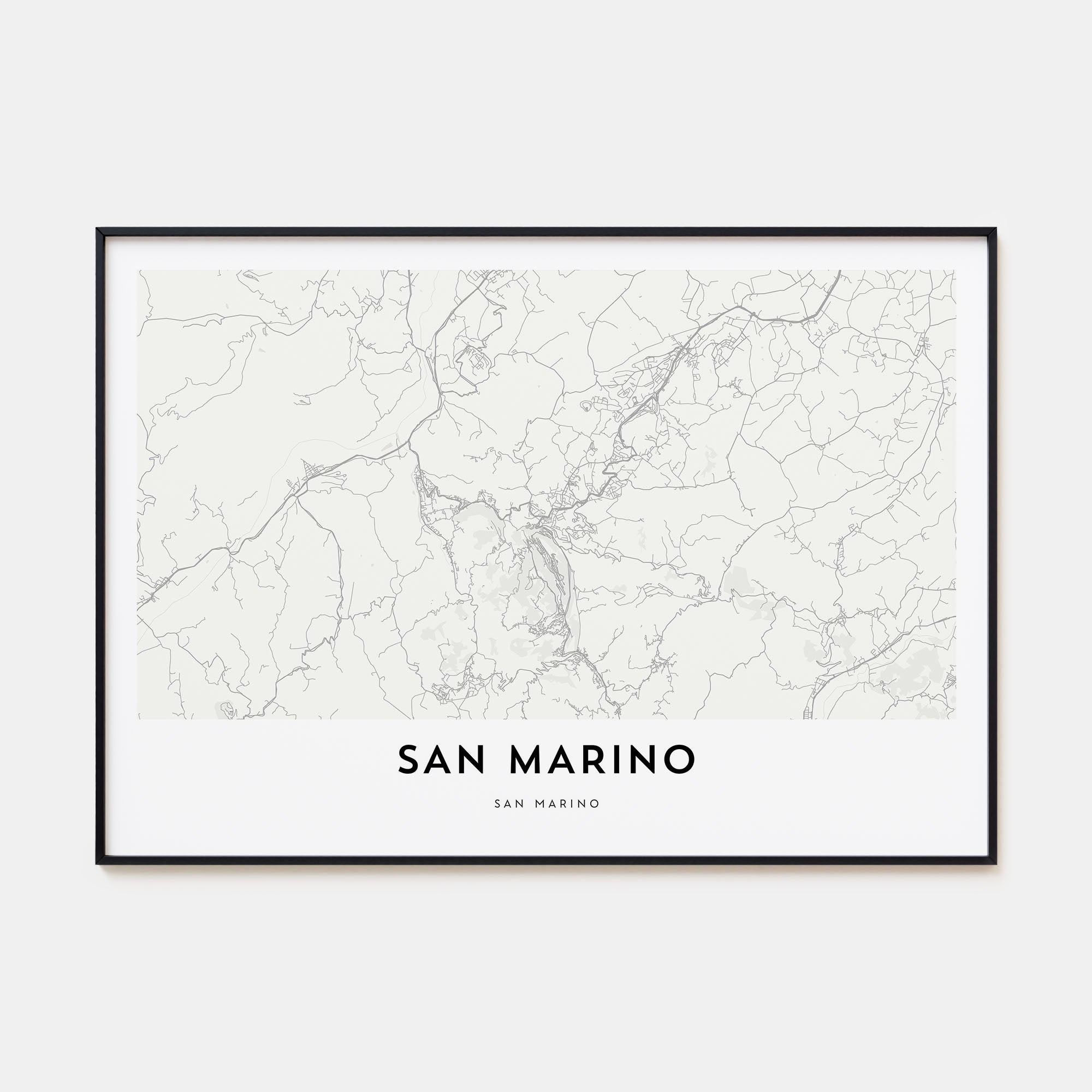 San Marino Map Landscape Poster