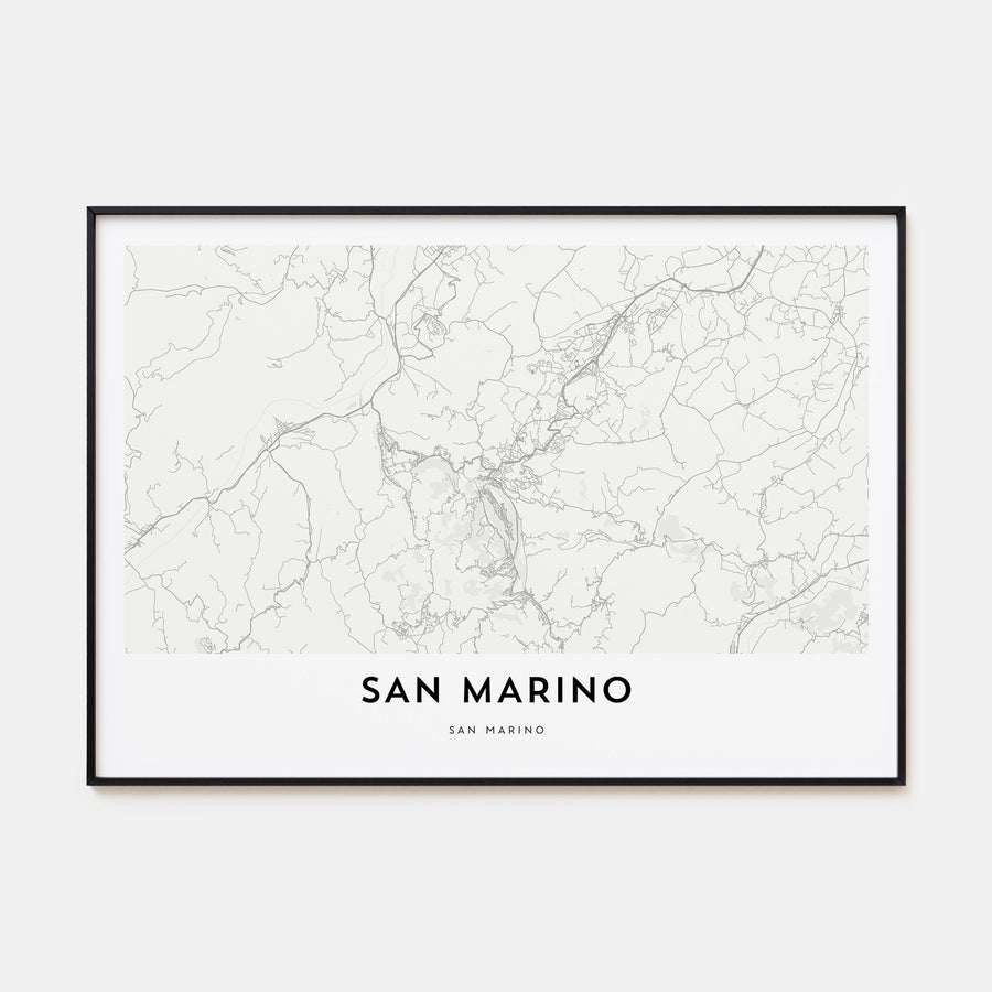 San Marino Map Landscape Poster