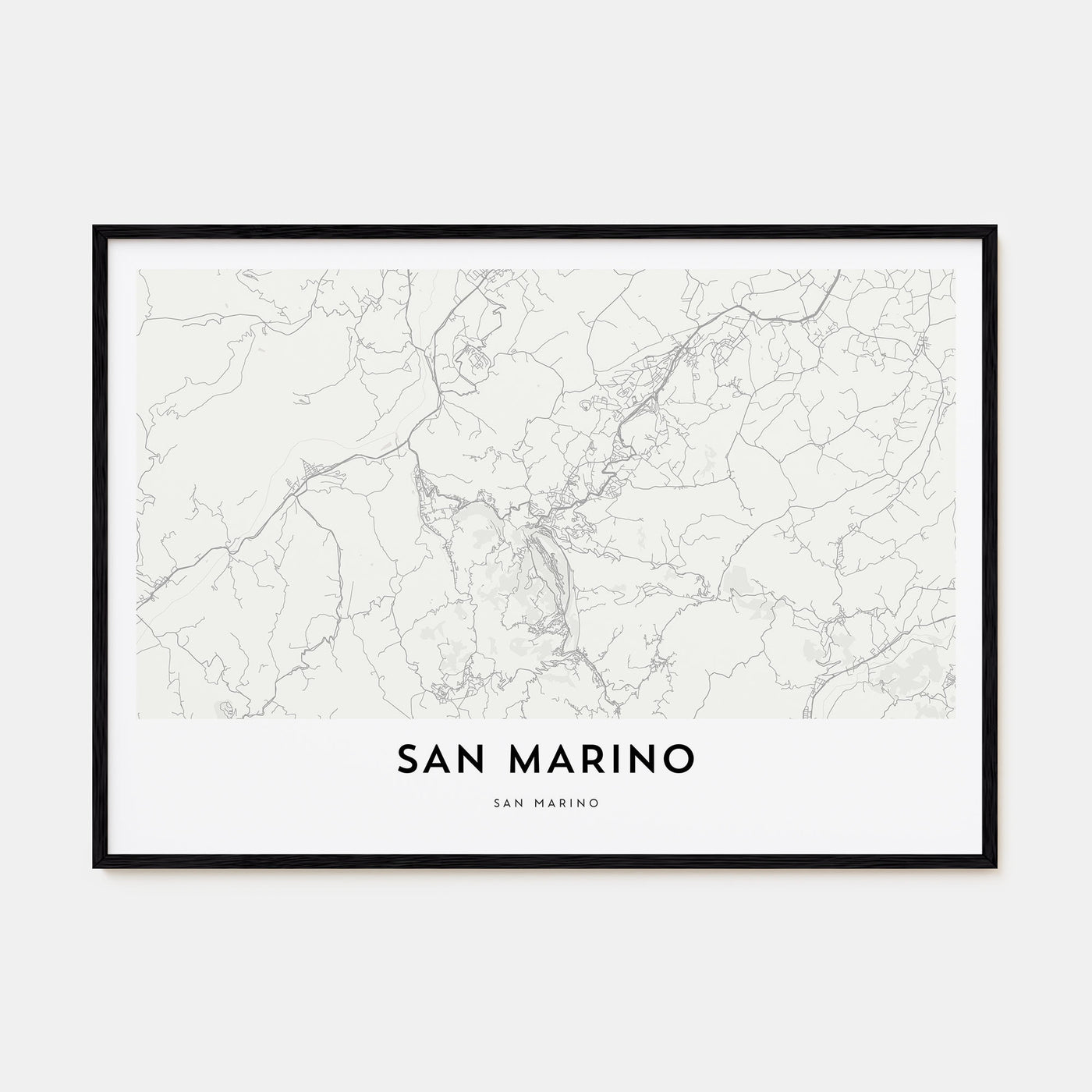 San Marino Map Landscape Poster