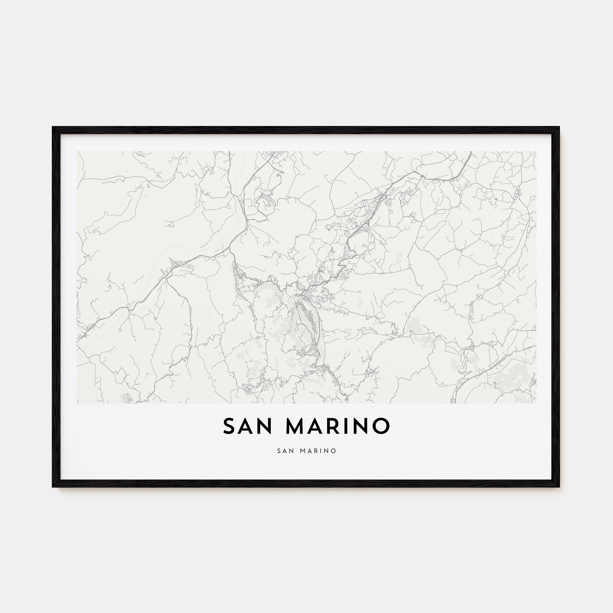 San Marino Map Landscape Poster