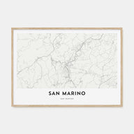 San Marino Map Landscape Poster