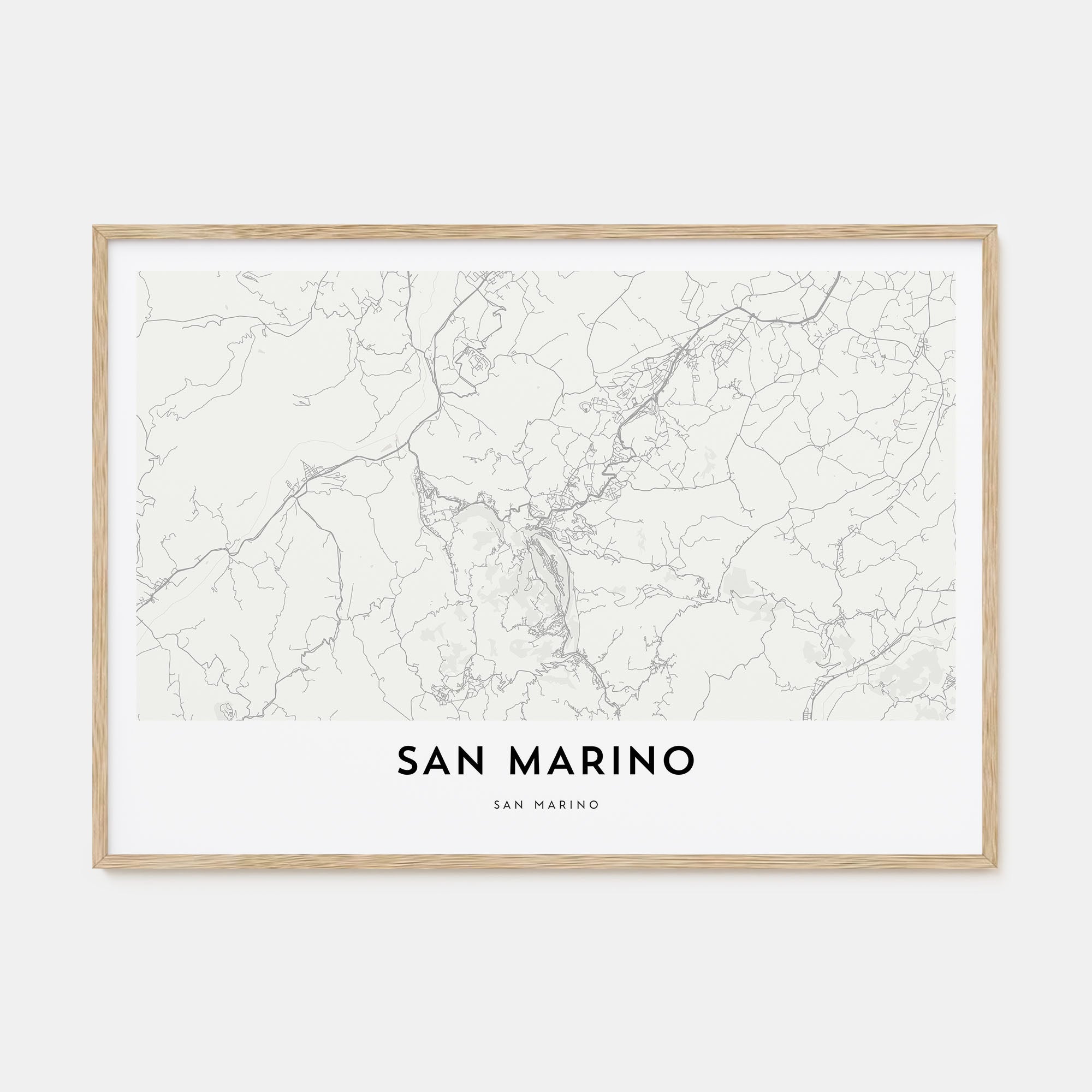 San Marino Map Landscape Poster
