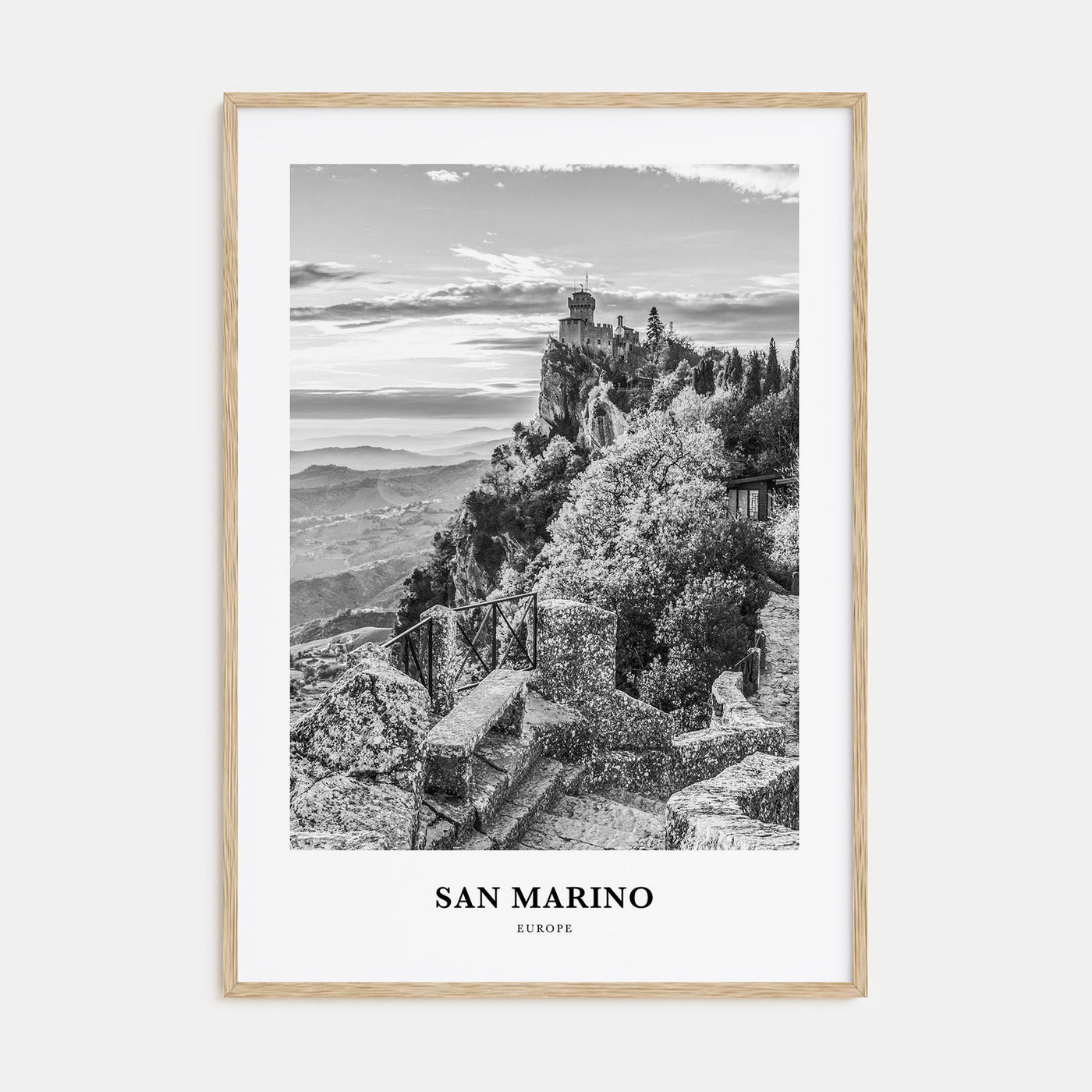 San Marino Portrait B&W Poster