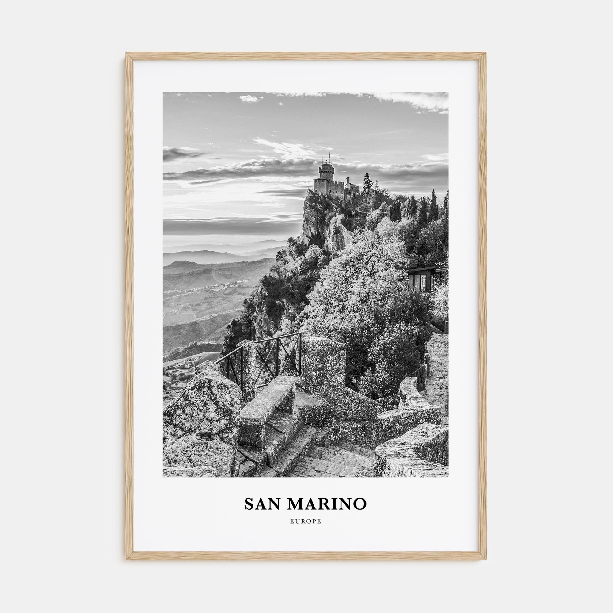 San Marino Portrait B&W Poster
