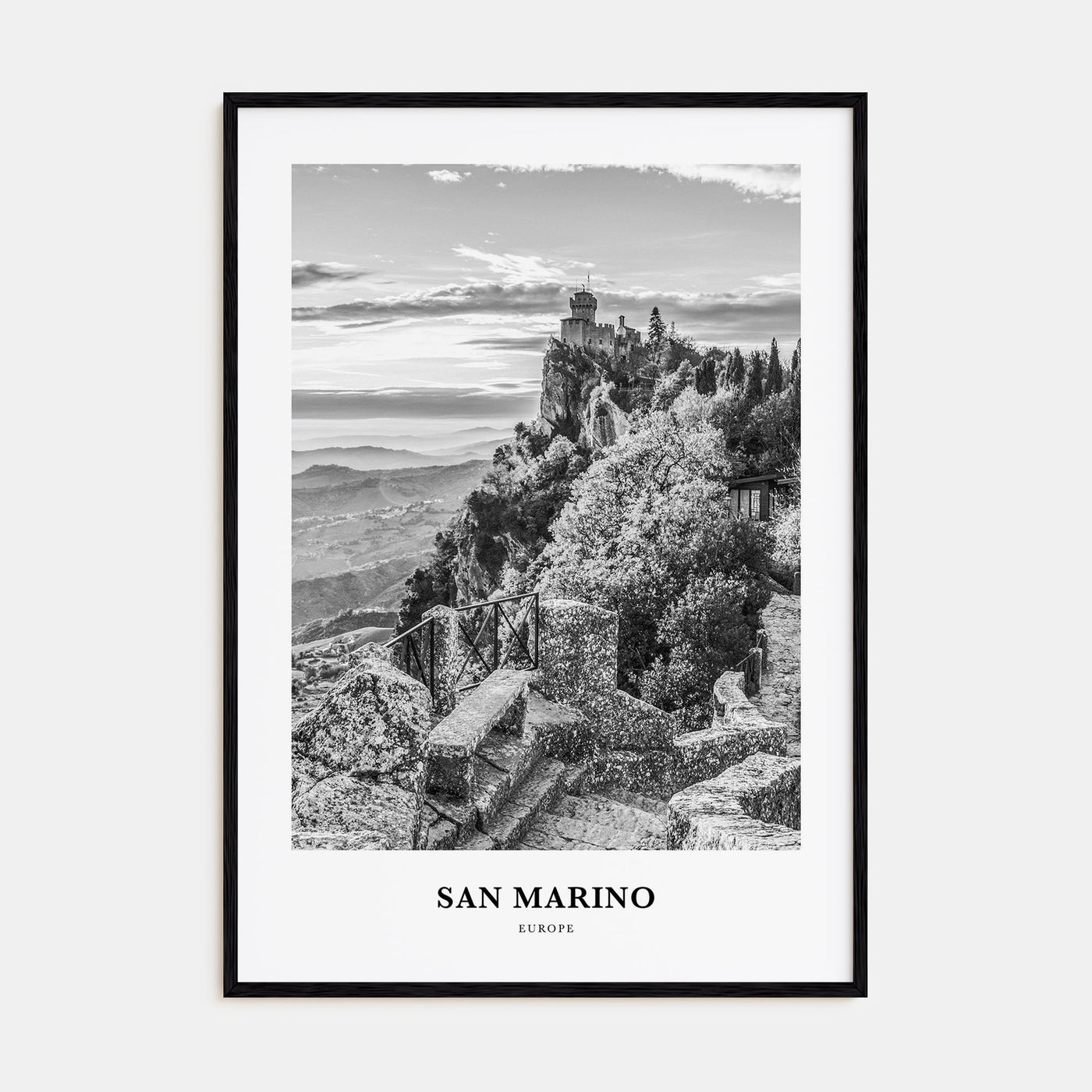 San Marino Portrait B&W Poster