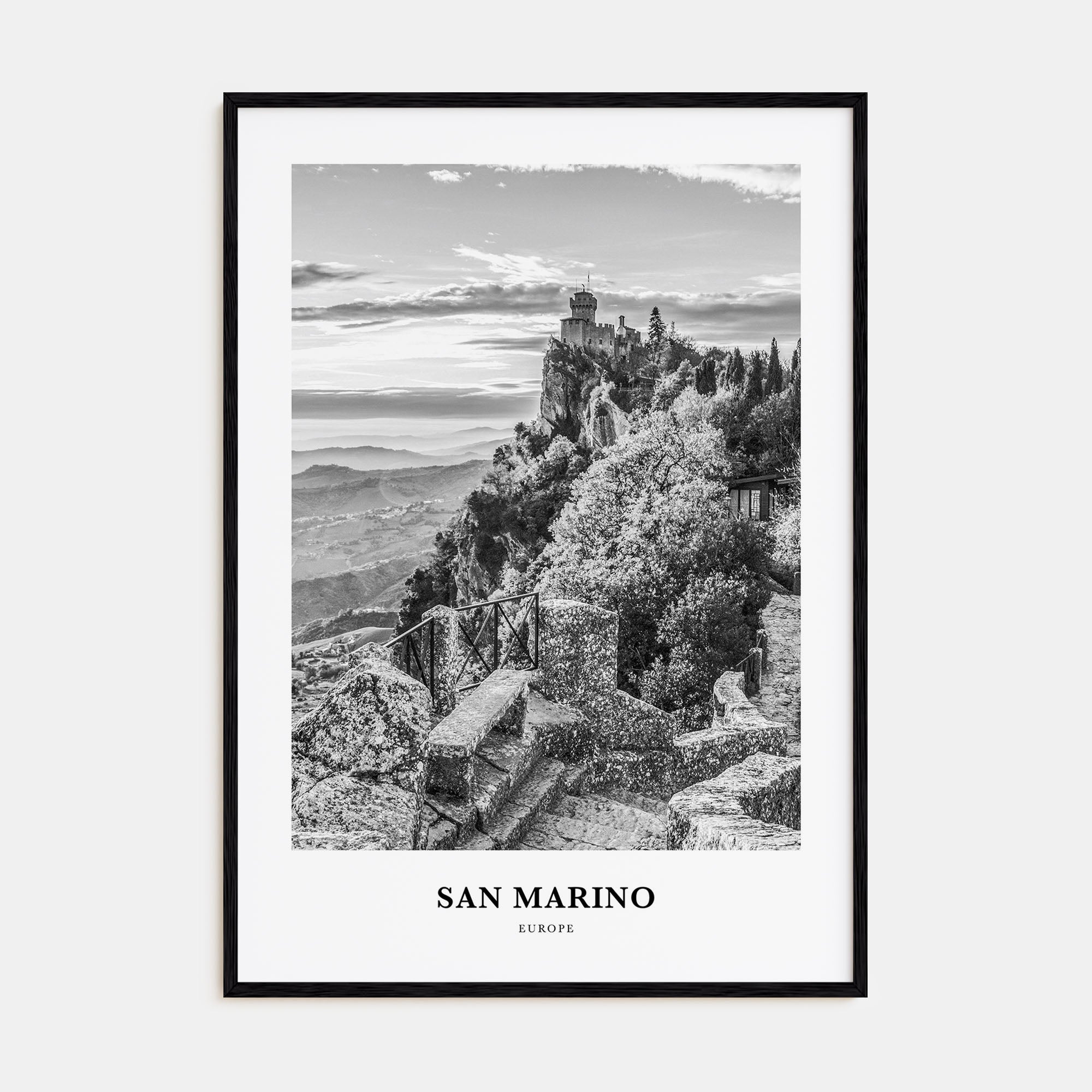 San Marino Portrait B&W Poster