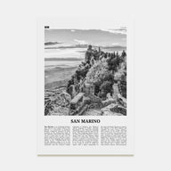 San Marino Travel B&W Poster