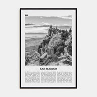 San Marino Travel B&W Poster