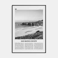 San Mateo County Travel B&W Poster