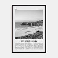 San Mateo County Travel B&W Poster
