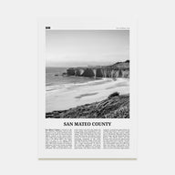 San Mateo County Travel B&W Poster