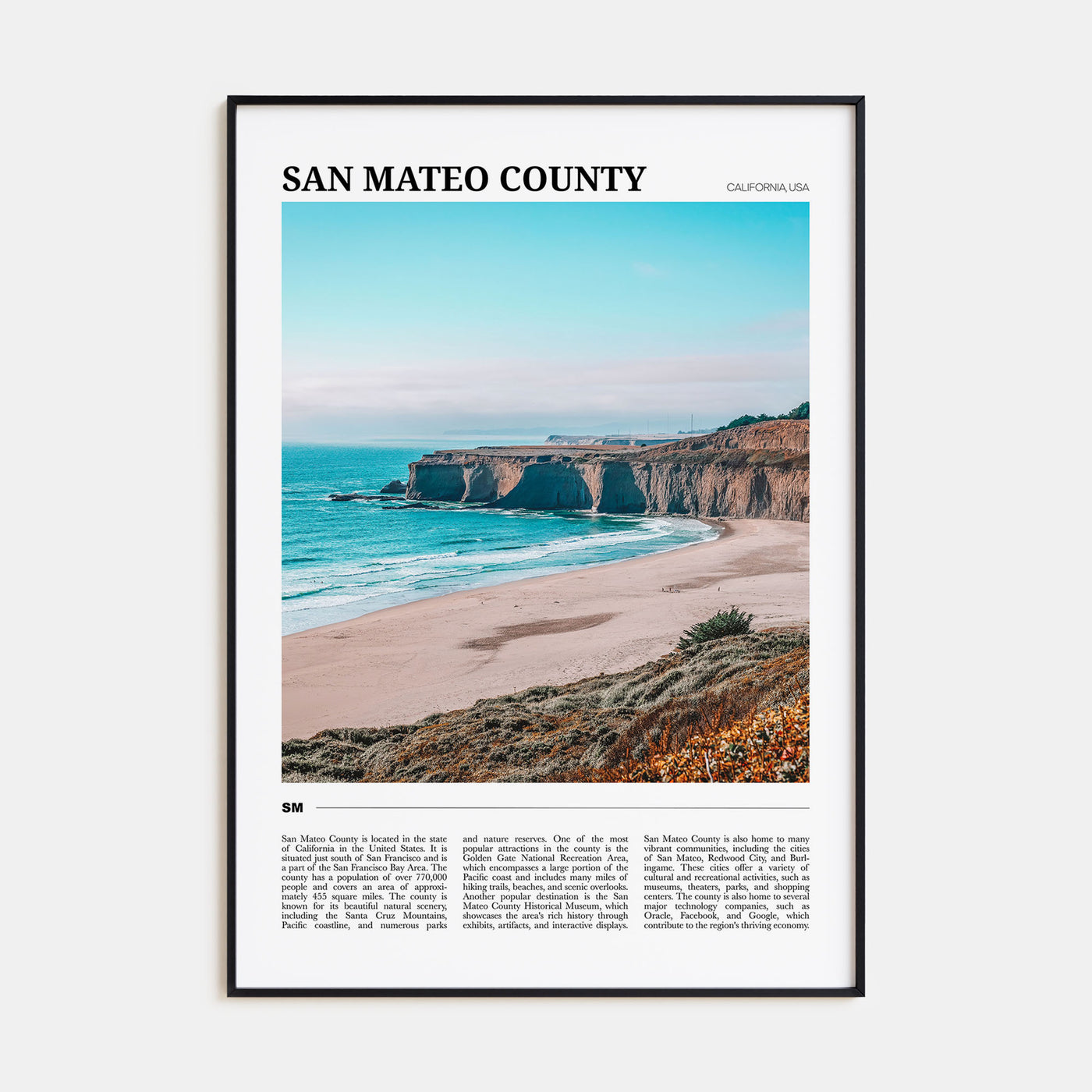 San Mateo County Travel Color Poster