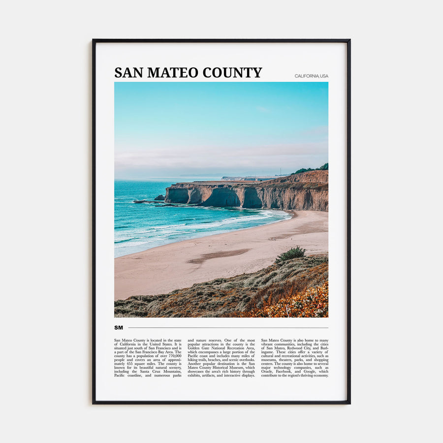 San Mateo County Travel Color Poster