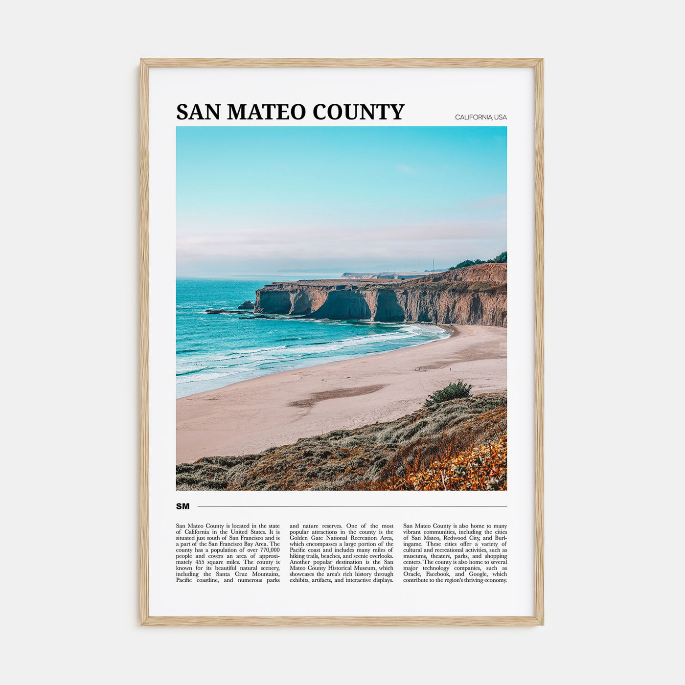 San Mateo County Travel Color Poster