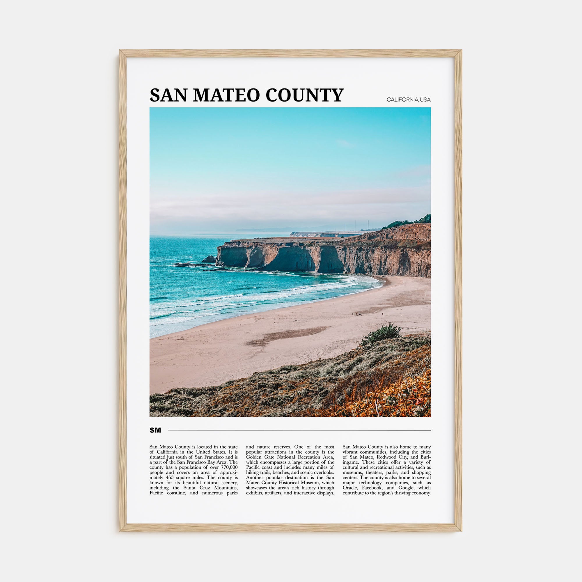 San Mateo County Travel Color Poster