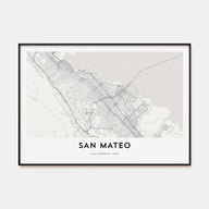 San Mateo Map Landscape Poster
