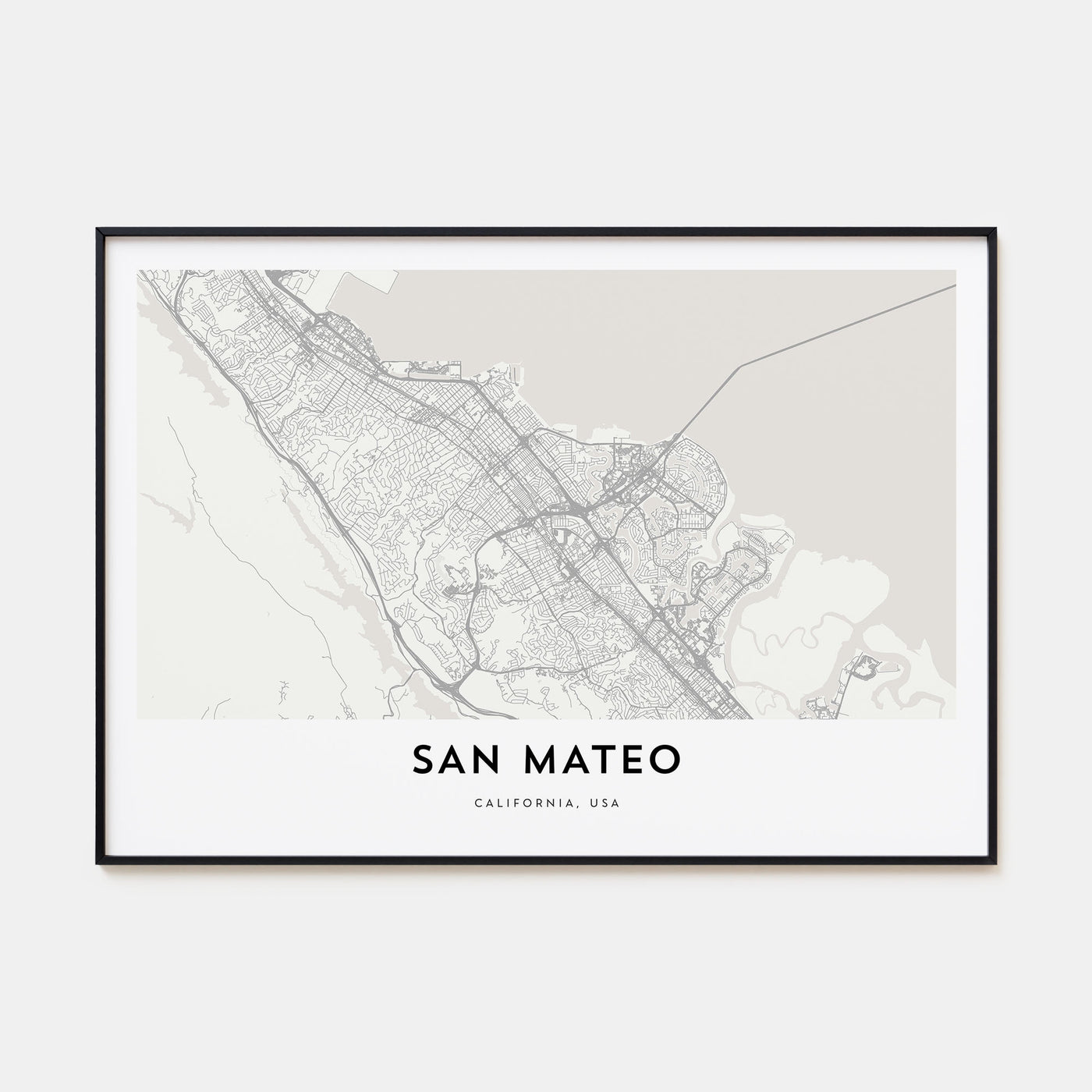 San Mateo Map Landscape Poster