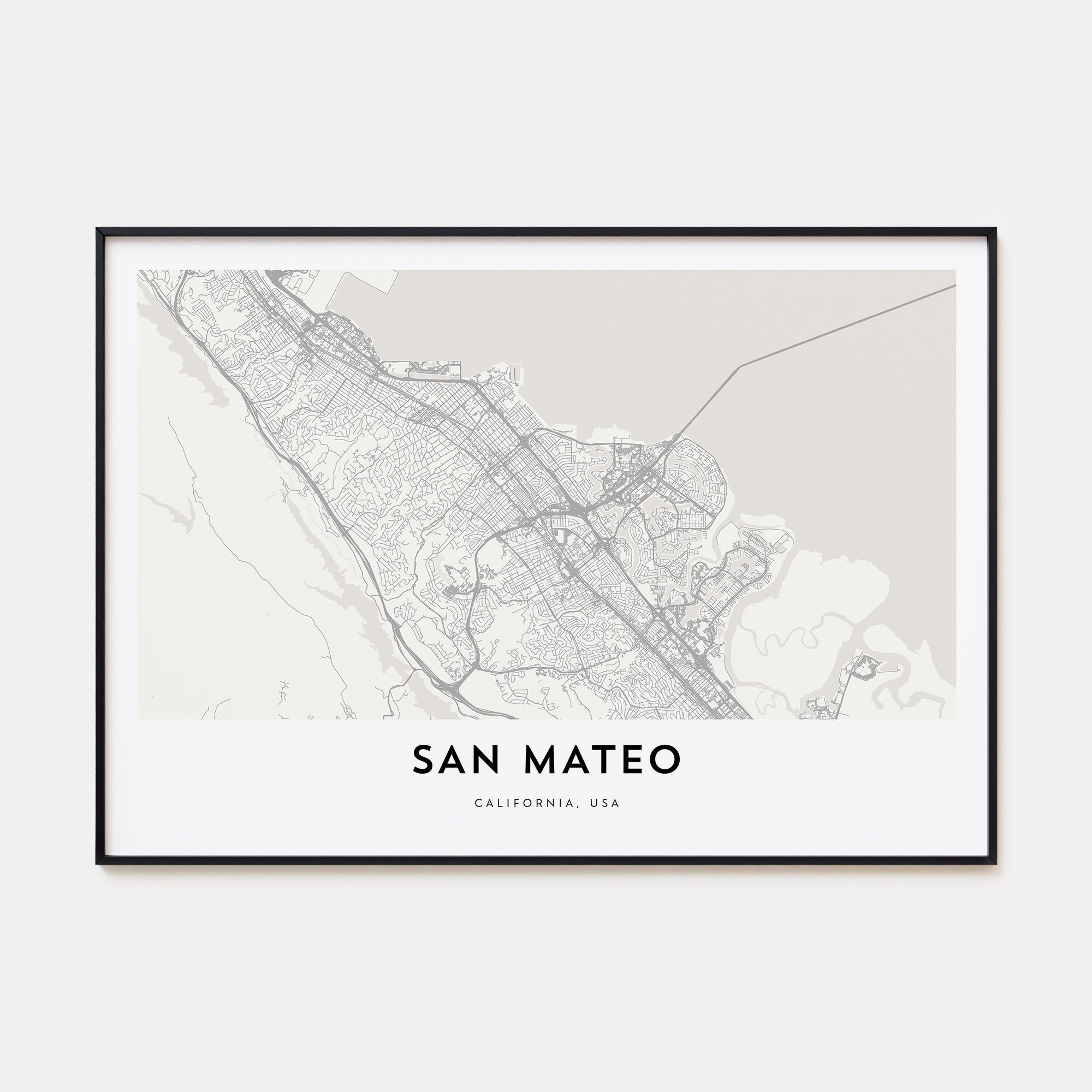 San Mateo Map Landscape Poster