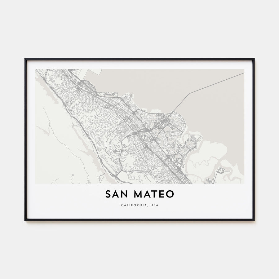 San Mateo Map Landscape Poster