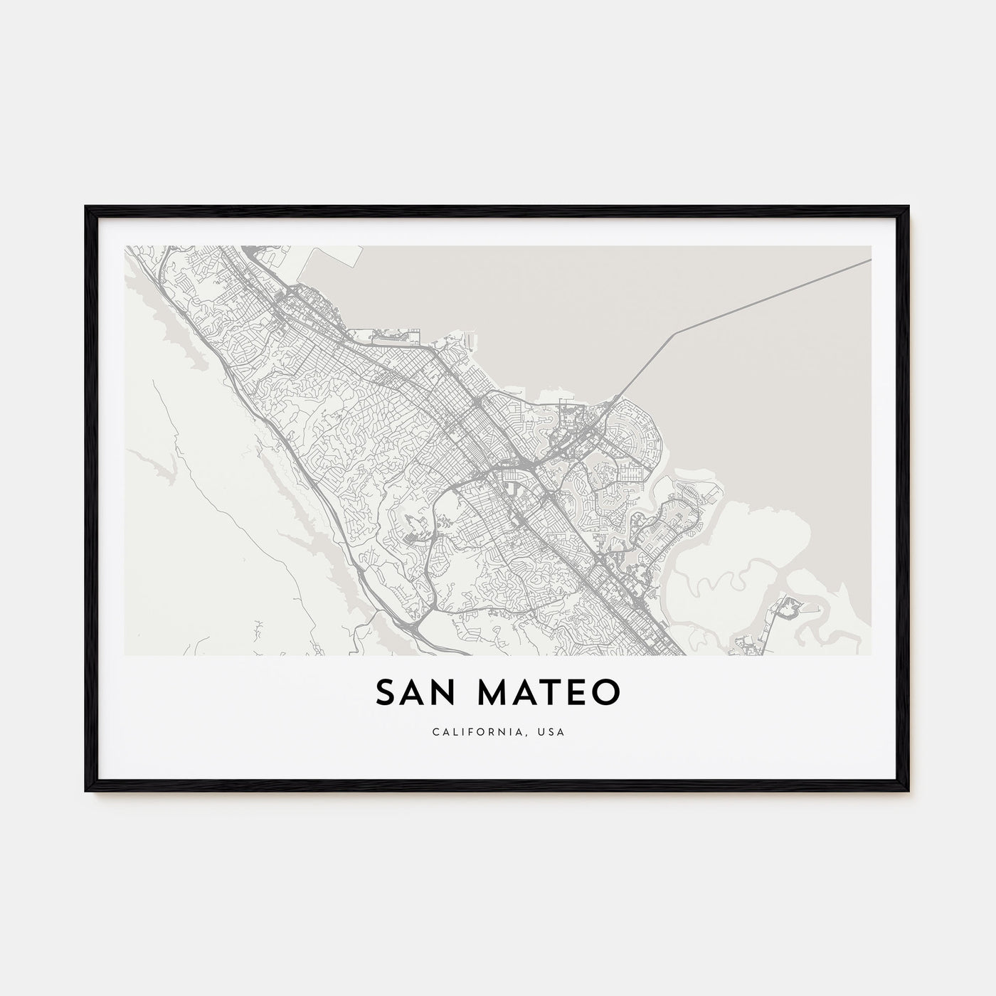 San Mateo Map Landscape Poster