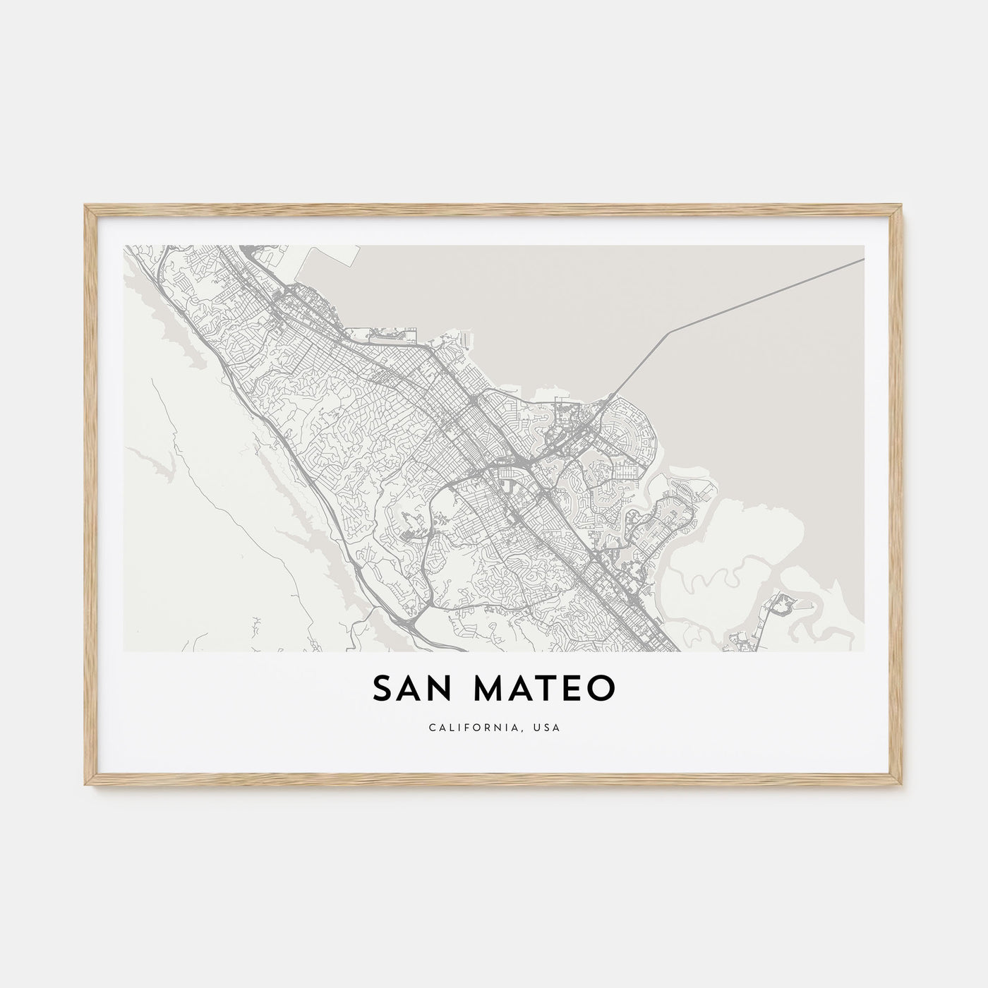 San Mateo Map Landscape Poster
