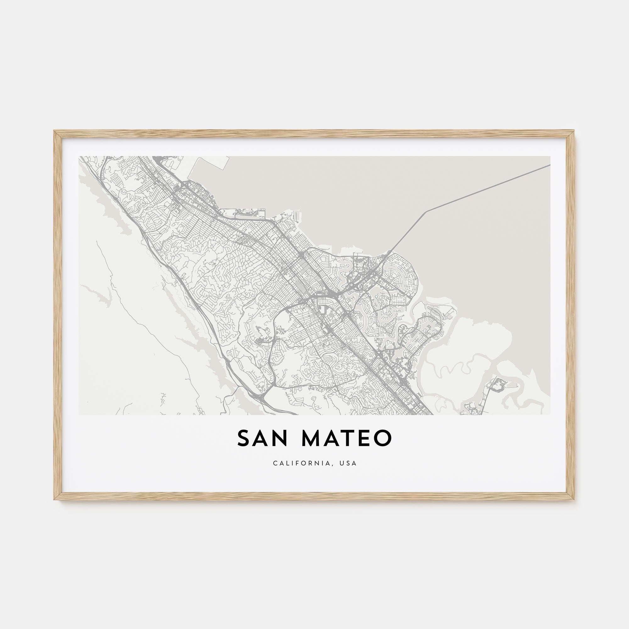 San Mateo Map Landscape Poster