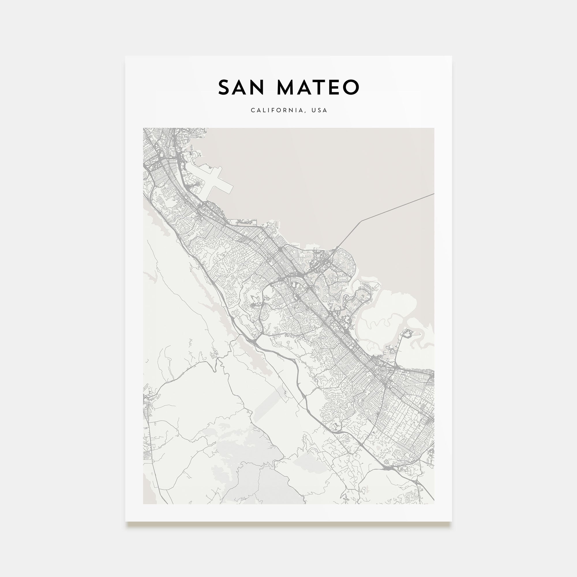 San Mateo Map Portrait Poster