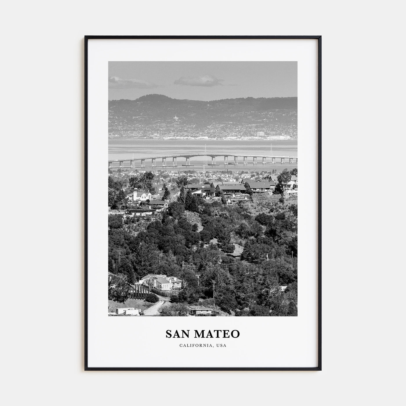 San Mateo Portrait B&W Poster