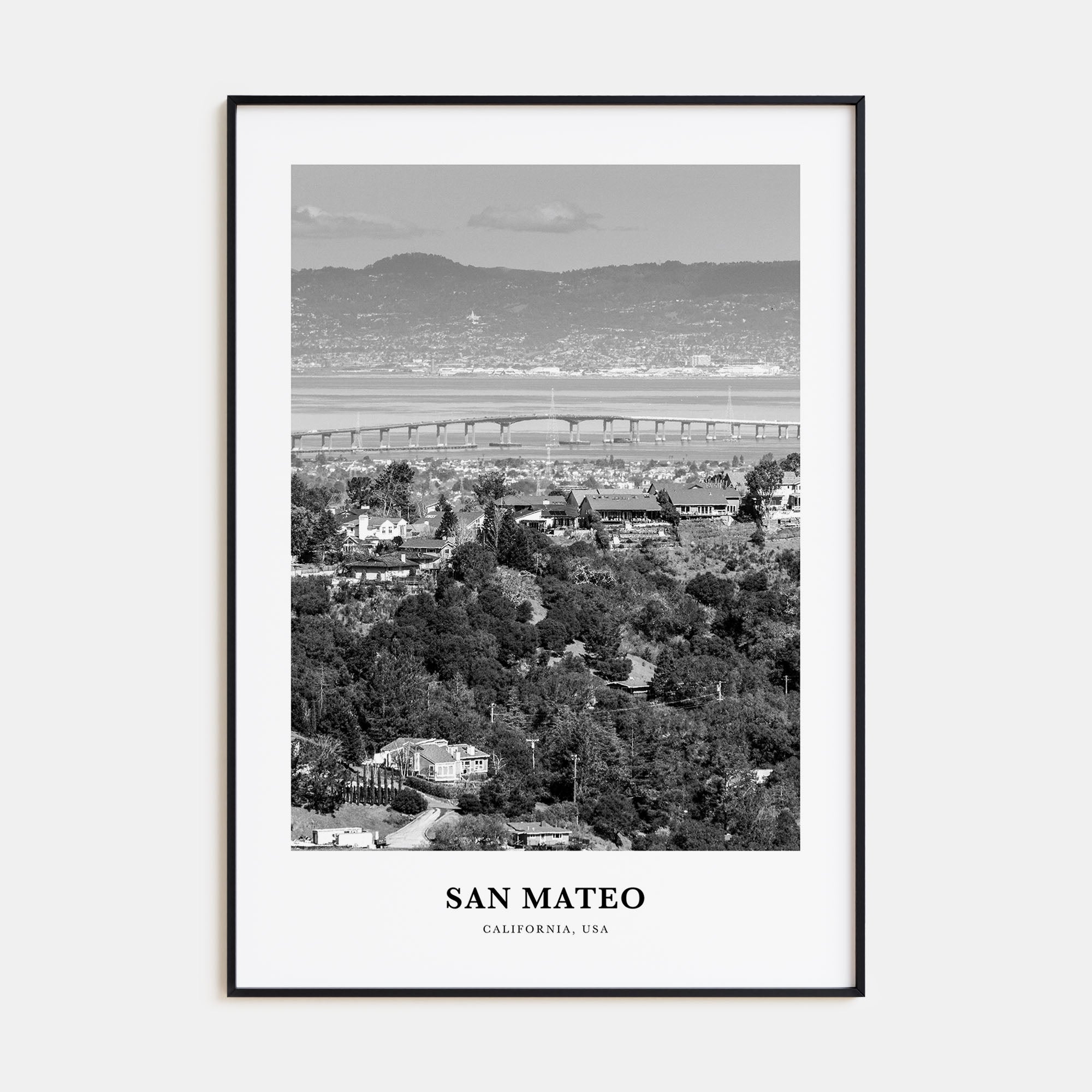 San Mateo Portrait B&W Poster