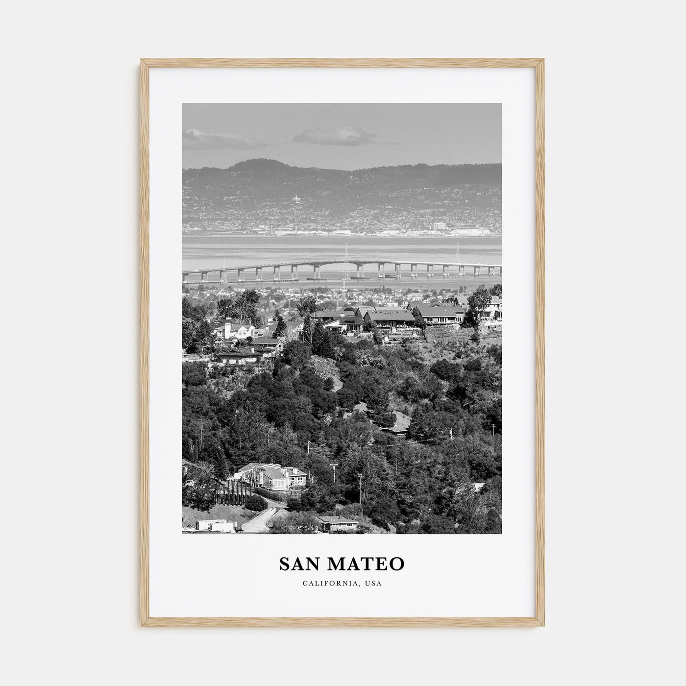 San Mateo Portrait B&W Poster