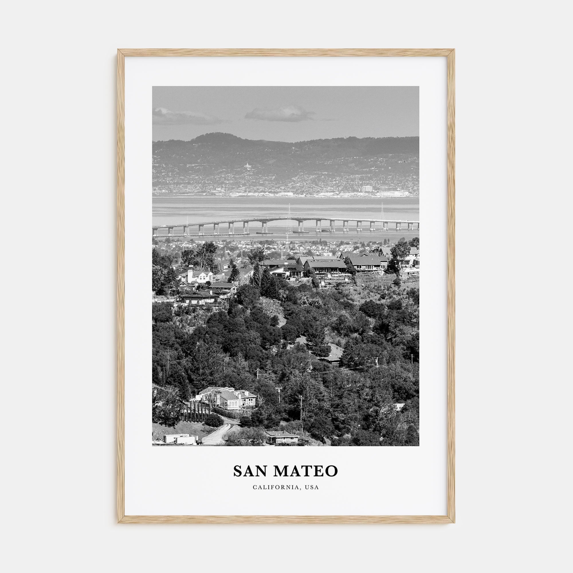 San Mateo Portrait B&W Poster