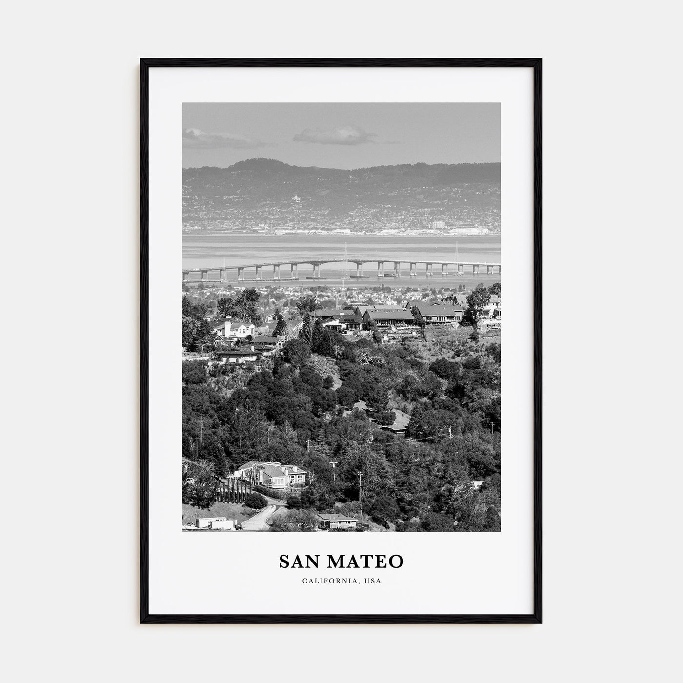 San Mateo Portrait B&W Poster