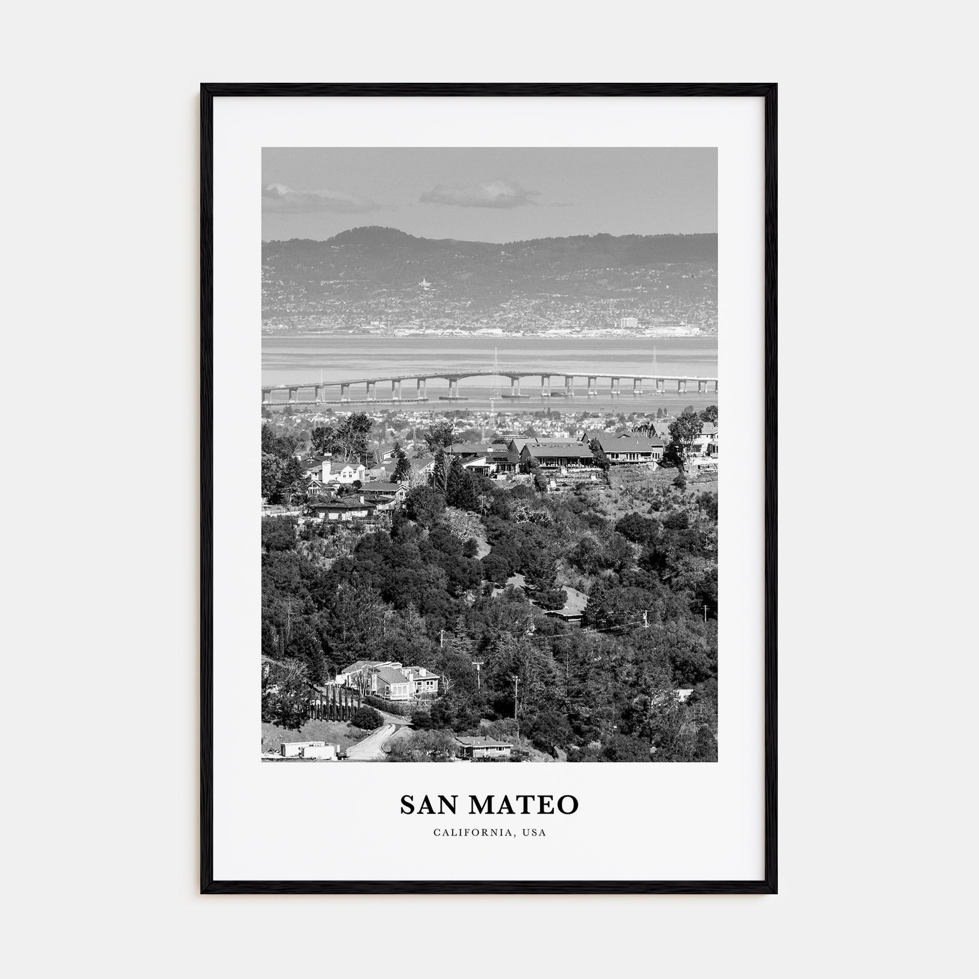 San Mateo Portrait B&W Poster