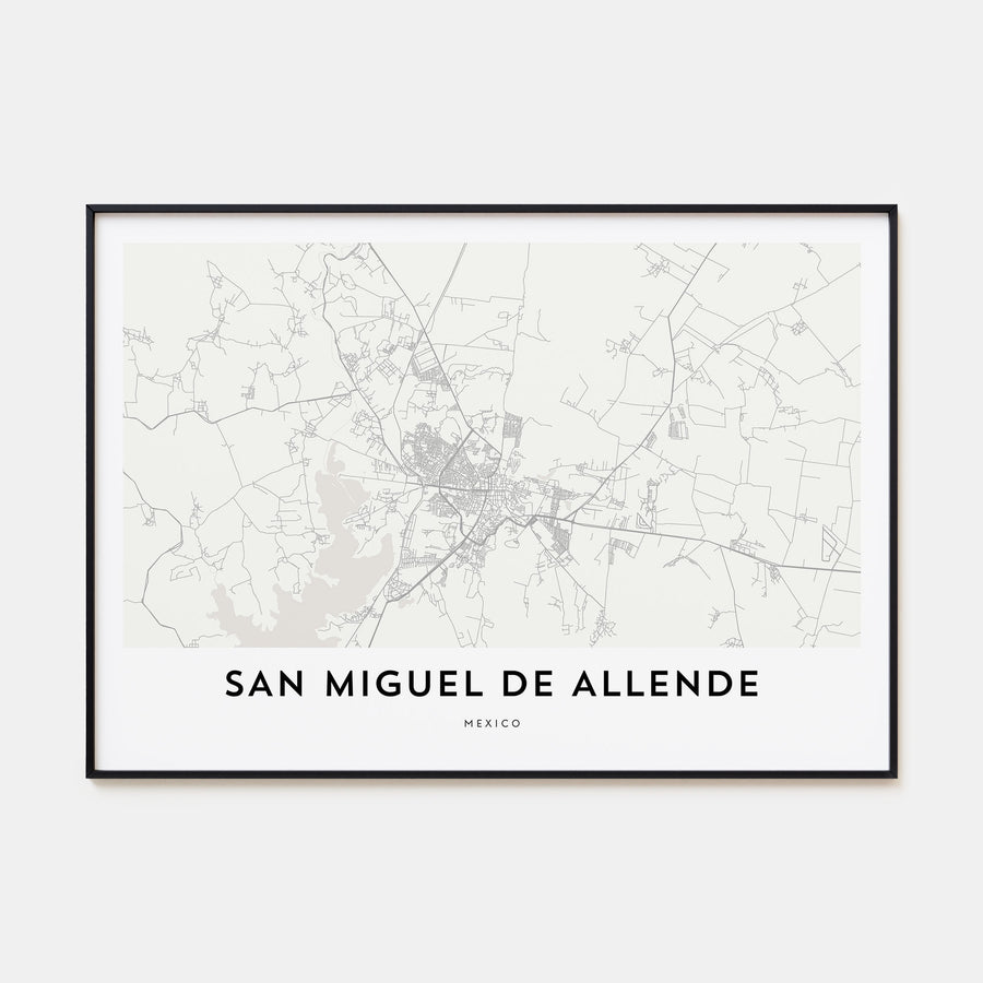 San Miguel de Allende Map Landscape Poster