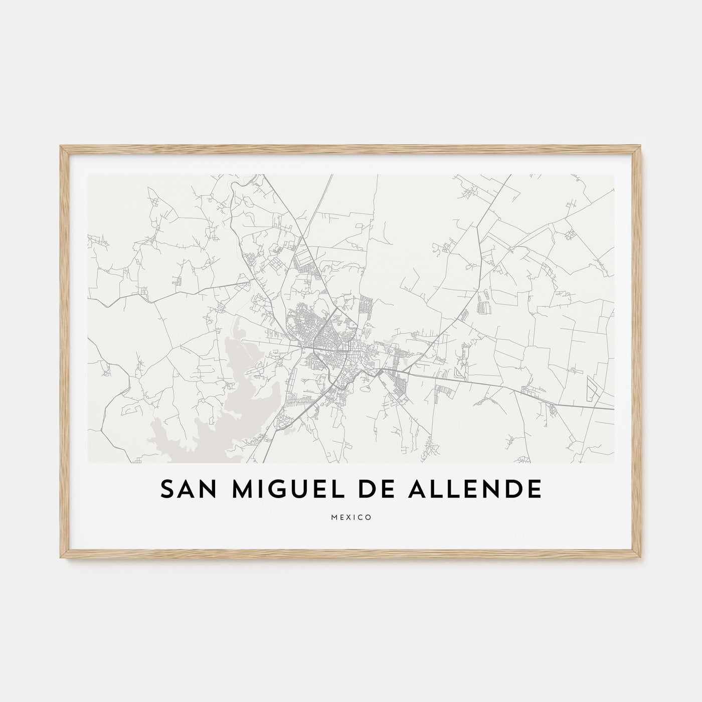 San Miguel de Allende Map Landscape Poster