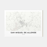 San Miguel de Allende Map Landscape Poster